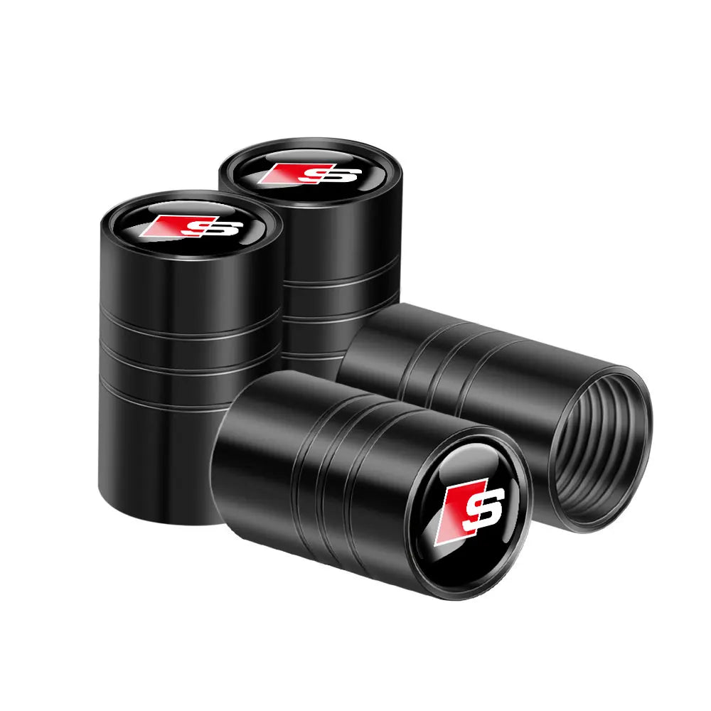 Alloy Logo Tyre Valve Caps — Audi (Set of 4)